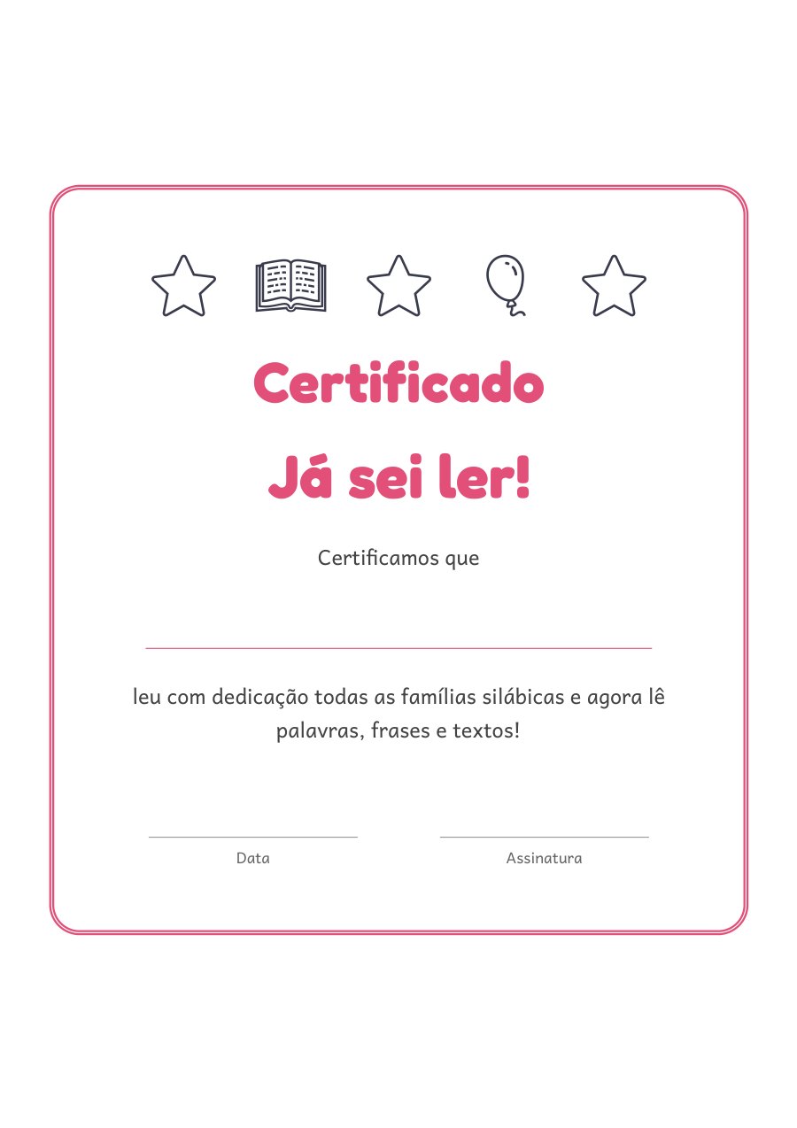 Certificado Já sei ler